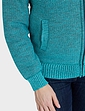 Knitted Fleece Lined Zip Cardigan - Green