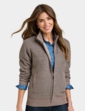 Knitted Fleece Lined Zip Cardigan - Natural