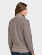 Knitted Fleece Lined Zip Cardigan - Natural