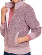 Knitted Fleece Lined Zip Cardigan - Pink