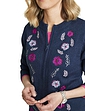 Knitted Embroidered Zip Cardigan