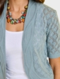 Pointelle Shrug - Duck Egg