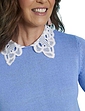 Crochet Lace Collar Jumper - Blue