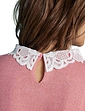 Crochet Lace Collar Jumper - Pink