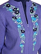 Embroidered Zip Cardigan - Violet