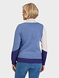 Colour Block Turtle Neck Jumper - Blue