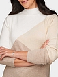 Colour Block Turtle Neck Jumper - Natural