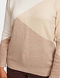 Colour Block Turtle Neck Jumper - Natural