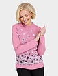 Floral Jacquard Jumper - Dusky Pink