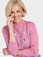 Floral Jacquard Jumper - Dusky Pink