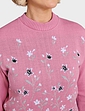 Floral Jacquard Jumper - Dusky Pink