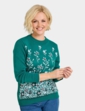 Floral Jacquard Jumper - Jade