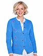 Embroidered Cotton Rich Cardigan - Blue