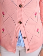 Embroidered Cotton Rich Cardigan - Peach