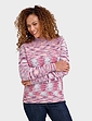 Space Dyed Turtle Neck Jumper - Pink/Blue