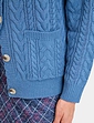 Scallop Edge Cable Cardigan - Denim