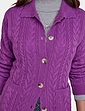 Scallop Edge Cable Cardigan - Violet