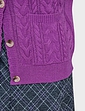 Scallop Edge Cable Cardigan - Violet