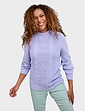 Pearl and Cable Turtleneck Jumper - Lavender