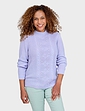 Pearl and Cable Turtleneck Jumper - Lavender