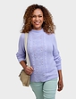 Pearl and Cable Turtleneck Jumper - Lavender