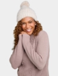 Pearl and Cable Turtleneck Jumper - Mocha
