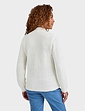 Pearl and Cable Turtleneck Jumper - White