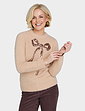 Bow Sequin Jumper - Natural