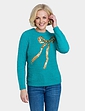 Bow Sequin Jumper - Ocean