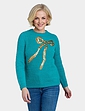 Bow Sequin Jumper - Ocean