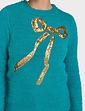 Bow Sequin Jumper - Ocean