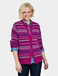 Fairisle Inspired Cardigan - Cerise