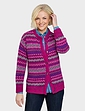 Fairisle Inspired Cardigan - Cerise