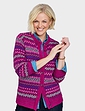 Fairisle Inspired Cardigan - Cerise