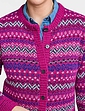 Fairisle Inspired Cardigan - Cerise