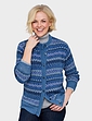 Fairisle Inspired Cardigan - Denim