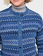 Fairisle Inspired Cardigan - Denim