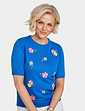 Short Sleeve Embroidered Jumper - Cobalt Print