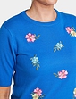 Short Sleeve Embroidered Jumper - Cobalt Print