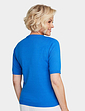 Short Sleeve Embroidered Jumper - Cobalt Print