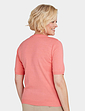 Short Sleeve Embroidered Jumper - Coral