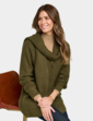 Detachable Scarf Cardigan - Green