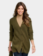 Detachable Scarf Cardigan - Green