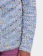 Zip Front Textured Fleck Cardigan - Blue