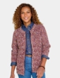 Zip Front Textured Fleck Cardigan - Dusky Pink