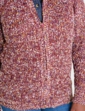 Zip Front Textured Fleck Cardigan - Dusky Pink