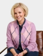 Argyle Gold Button Cardigan - Mauve
