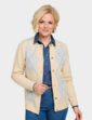 Argyle Gold Button Cardigan - Natural