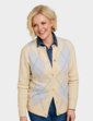 Argyle Gold Button Cardigan - Natural