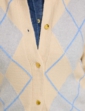 Argyle Gold Button Cardigan - Natural
